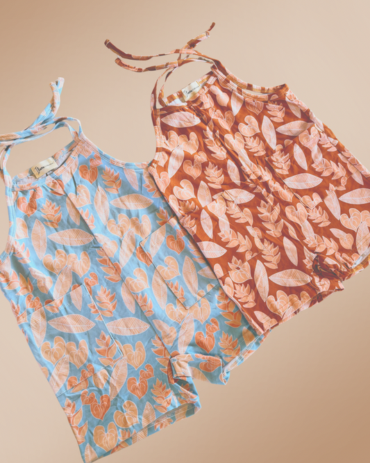 Layla Honey Romper - Tropical Mocha